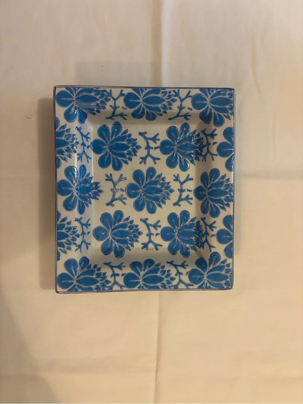 Tozai Hime Blue Floral Ceramic Dish Tray